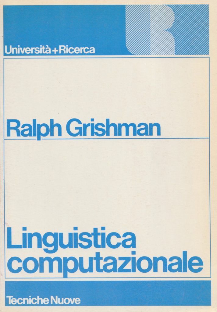 Ralph Grishman “linguistica Computazionale” Biblioteca Teresa Gullace
